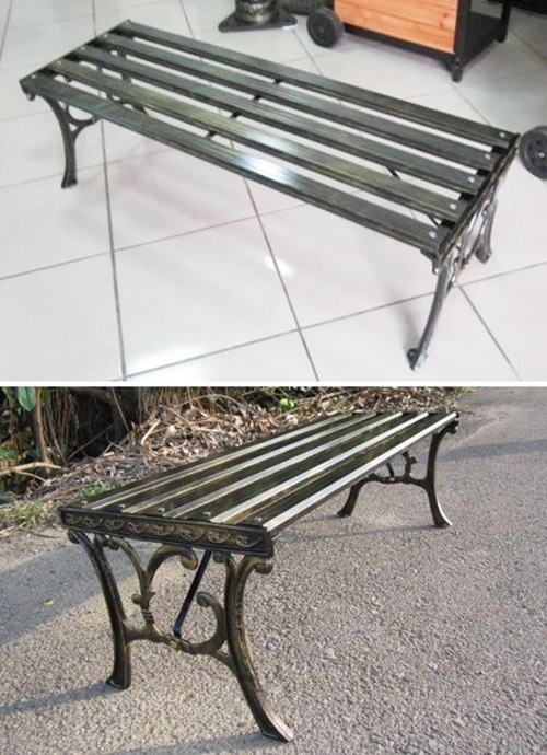 戶外半鋁合金無靠背公園椅產品圖